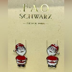FAO SCHWARTZ Gift Box Santa Earrings